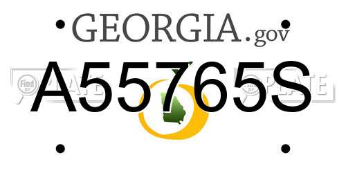 A55765S Georgia License Plate