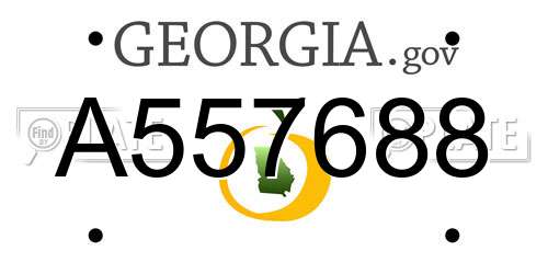 A557688 Georgia License Plate