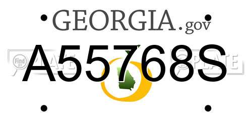 A55768S Georgia License Plate