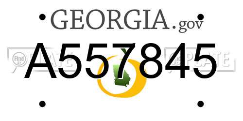 A557845 Georgia License Plate