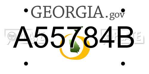 A55784B Georgia License Plate