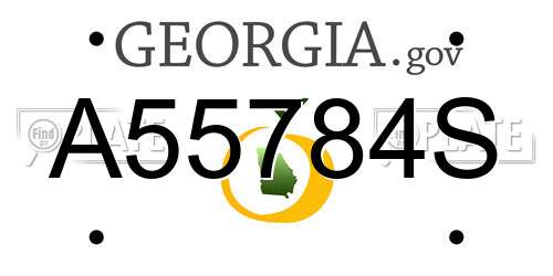 A55784S Georgia License Plate