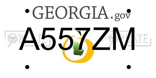 A557ZM Georgia License Plate