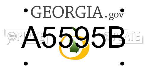 A5595B Georgia License Plate