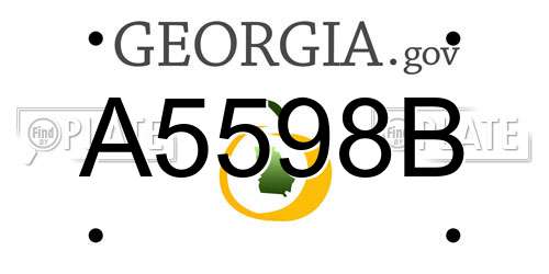 A5598B Georgia License Plate