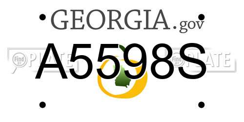 A5598S Georgia License Plate