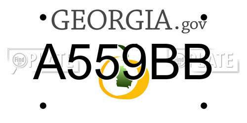 A559BB Georgia License Plate