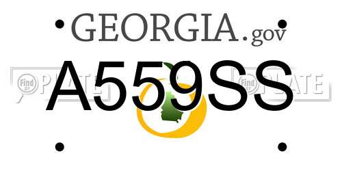 A559SS Georgia License Plate