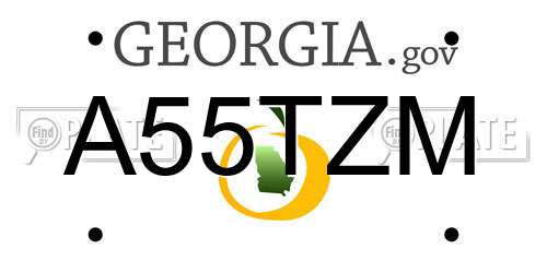 A55TZM Georgia License Plate