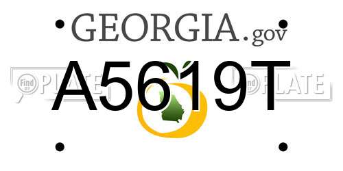 A5619T Georgia License Plate