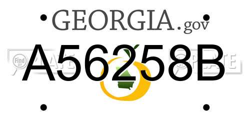 A56258B Georgia License Plate