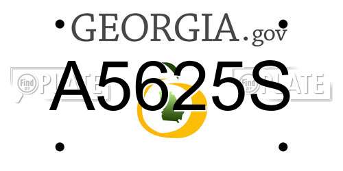 A5625S Georgia License Plate