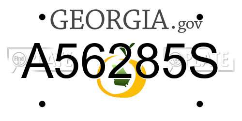 A56285S Georgia License Plate