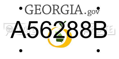 A56288B Georgia License Plate