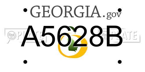 A5628B Georgia License Plate