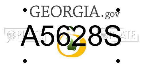 A5628S Georgia License Plate