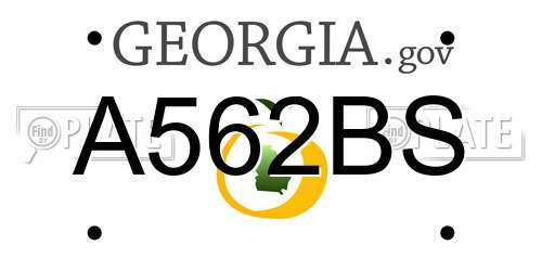 A562BS Georgia License Plate