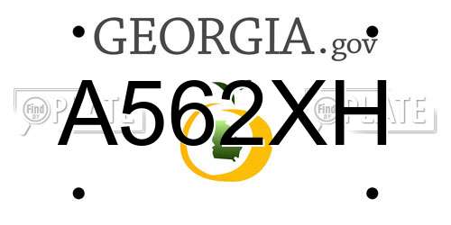 A562XH Georgia License Plate