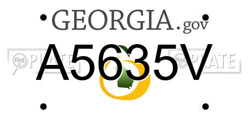 A5635V Georgia License Plate
