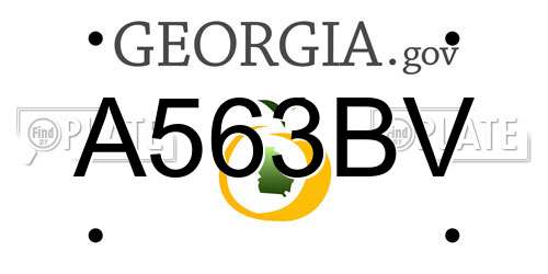 A563BV Georgia License Plate