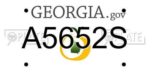 A5652S Georgia License Plate