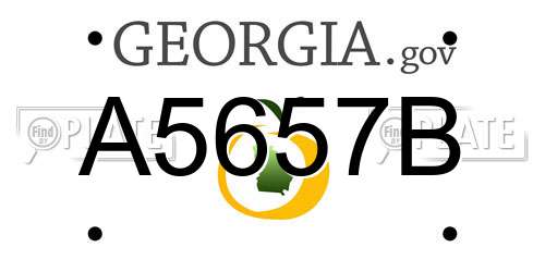 A5657B Georgia License Plate