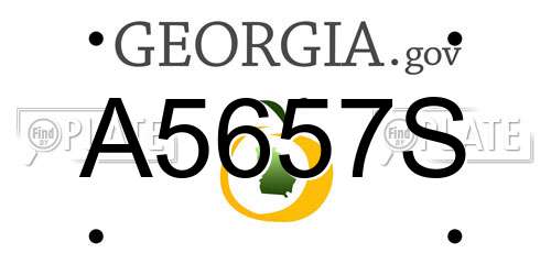 A5657S Georgia License Plate