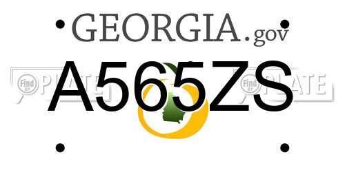 A565ZS Georgia License Plate