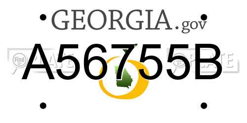 A56755B Georgia License Plate