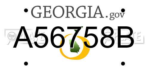 A56758B Georgia License Plate