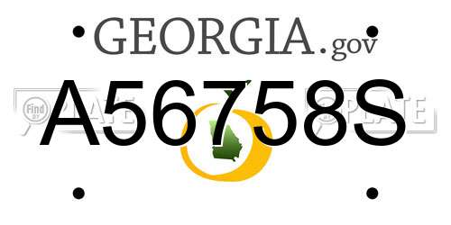 A56758S Georgia License Plate