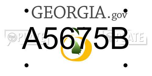 A5675B Georgia License Plate