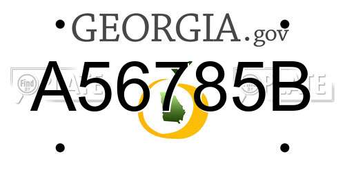 A56785B Georgia License Plate