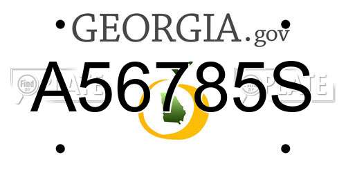 A56785S Georgia License Plate
