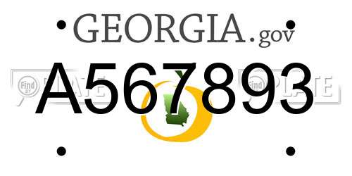 A567893 Georgia License Plate