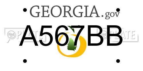 A567BB Georgia License Plate