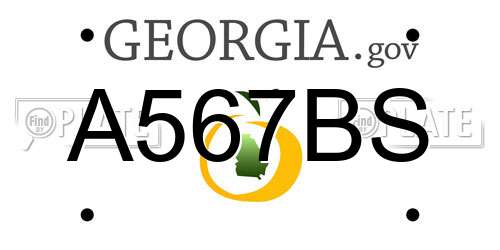 A567BS Georgia License Plate