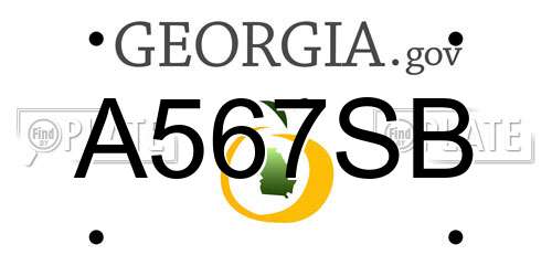 A567SB Georgia License Plate
