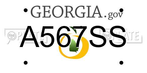 A567SS Georgia License Plate