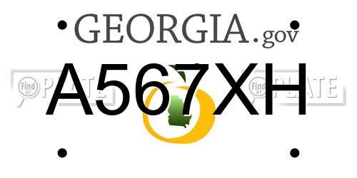 A567XH Georgia License Plate