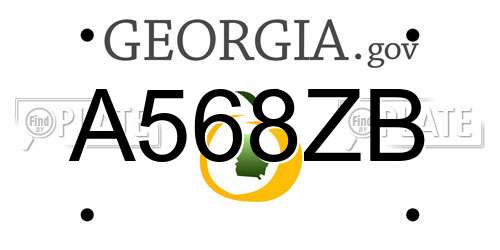 A568ZB Georgia License Plate