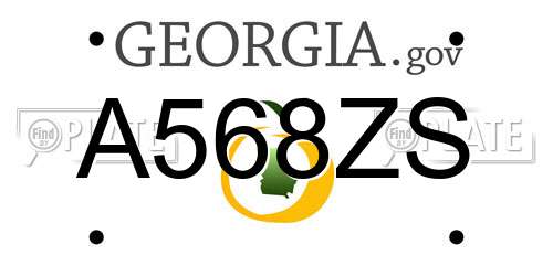 A568ZS Georgia License Plate