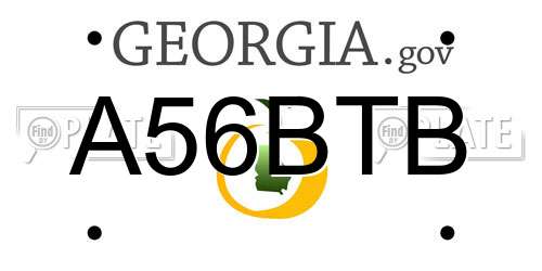 A56BTB Georgia License Plate