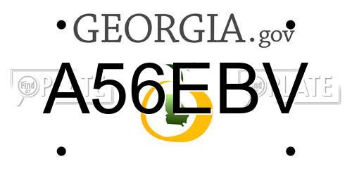 A56EBV Georgia License Plate