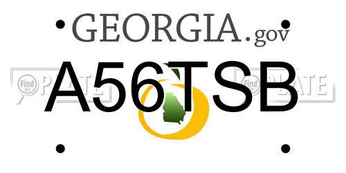 A56TSB Georgia License Plate