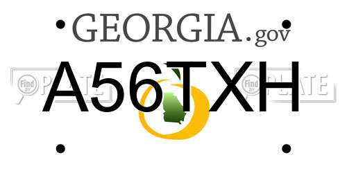 A56TXH Georgia License Plate