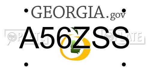 A56ZSS Georgia License Plate