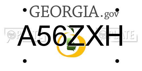 A56ZXH Georgia License Plate