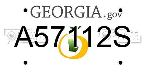 A57112S Georgia License Plate