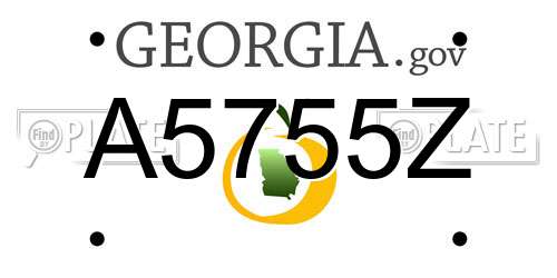 A5755Z Georgia License Plate